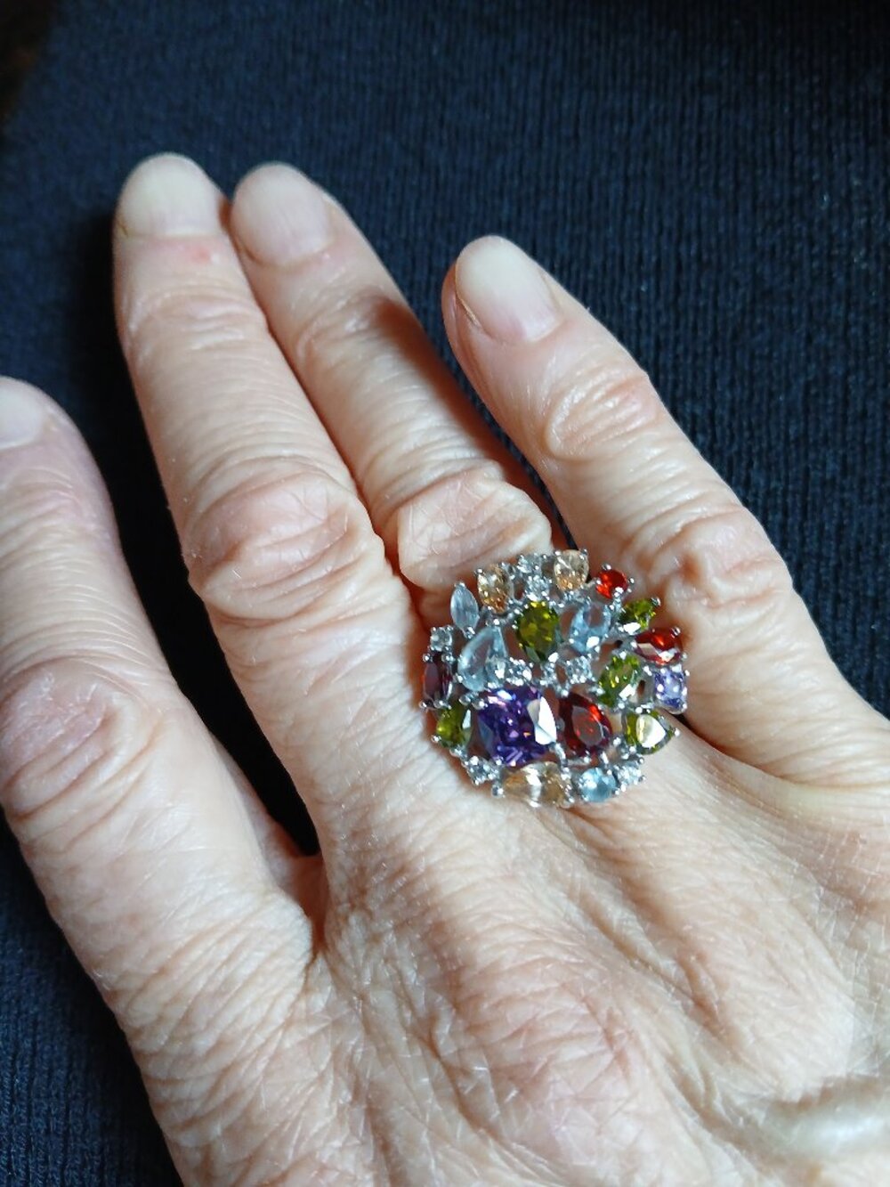 Ring - Sterling Silver w/colorful stones!